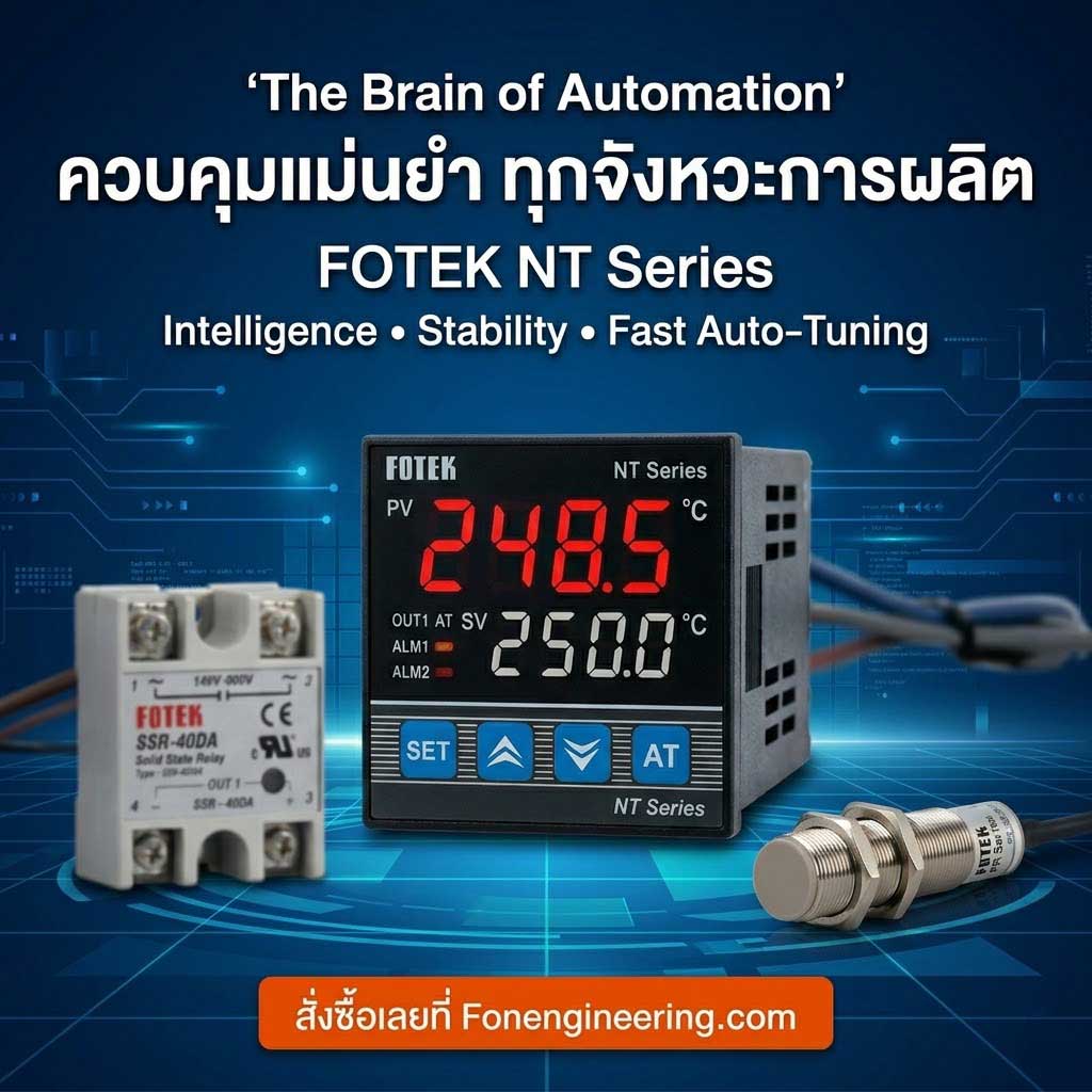 FOTEK NT Series Temperature Controller เครื่องควบคุมอุณหภูมิแบบดิจิทัล พร้อม Solid State Relay และเซนเซอร์ สำหรับงานระบบอัตโนมัติ